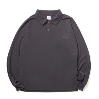 KEBOZ POLICOTT L/S POLO CHARCOAL GRAY