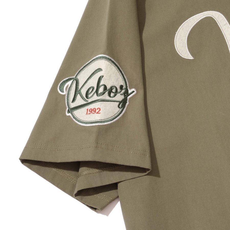 上質で快適 KEBOZ CLASSIC BASEBALL SHIRT【OLIVE】 - Tシャツ 