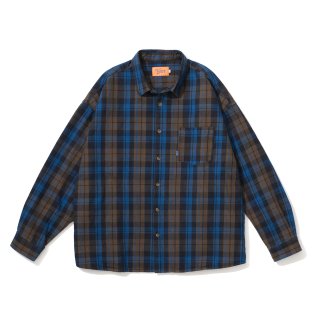 【EXCLUSIVE】 KEBOZ CHECK BIG SHIRTS D.BROWN/BLUE MADE IN JAPAN