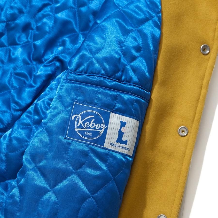 EXCLUSIVE】 KEBOZ MELTON & LEATHER VARSITY JACKET MUSTARD