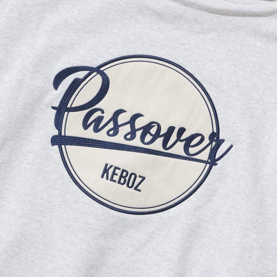 EXCLUSIVE】 KEBOZ x PASSOVER BB LOGO SWEAT HOODIE GRAY - PASSOVER 