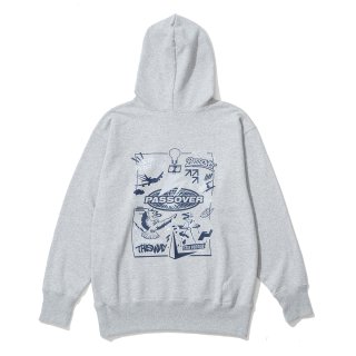 THISWAY x PASSOVER x STAY POSITIVE SWEAT HOODIE HEATHER GREY