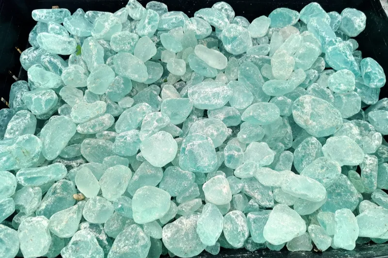 ガラスタンブル オーシャンブルー 10-40mm