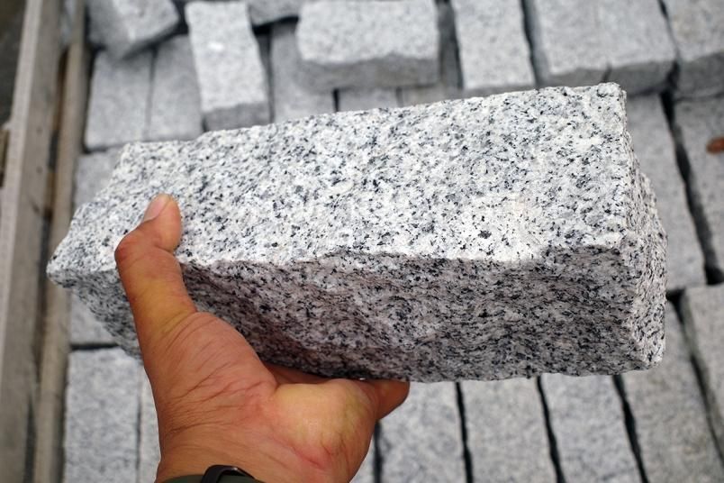 ピンコロホワイト 3丁掛け 90*90*290mm（見切り、石畳、土留など）｜庭