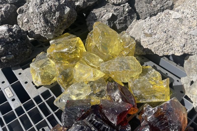 ガラスロック オーシャンブルー 60-150mm＜価格,サイズ,色＞｜庭