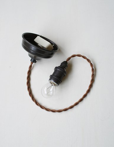 E17黒染めソケットコード(シーリングカバー付) - LAMPLAMP（Royal Lamp Works)