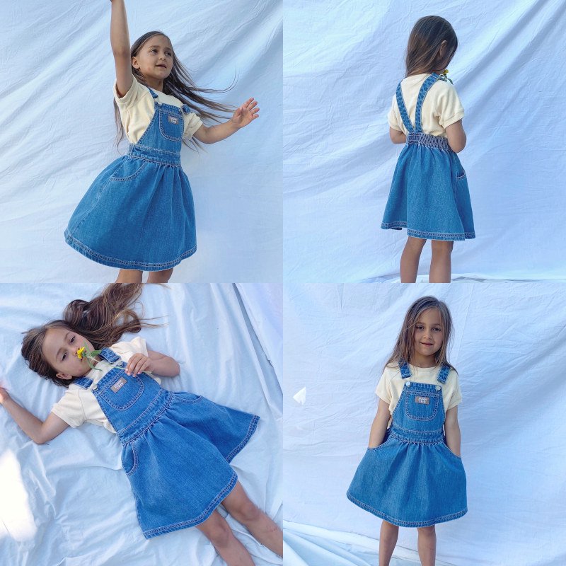 <img class='new_mark_img1' src='https://img.shop-pro.jp/img/new/icons5.gif' style='border:none;display:inline;margin:0px;padding:0px;width:auto;' />Twin Collective Kids <br>Dreamer DRESS<BR>OCEAN BLUE<br>ジャンパースカート (twincollective)