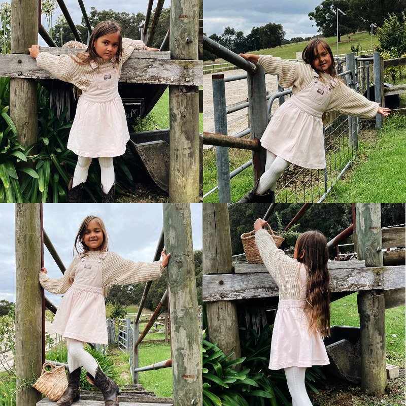 <img class='new_mark_img1' src='https://img.shop-pro.jp/img/new/icons5.gif' style='border:none;display:inline;margin:0px;padding:0px;width:auto;' />Twin Collective Kids <br>Dreamer DRESS<BR>CREAM PINK<br>ジャンパースカート (twincollective)