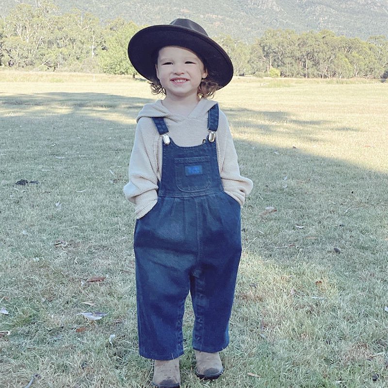 【30%OFFセール】3.Twin Collective Kids <br>Bowie Bubble Overall <BR>deep hemp blue<br>オーバーオール