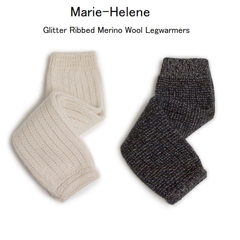collegien<br>Marie-Helene Glitter Ribbed Merino Wool Legwarmers<br<br> 【7804】