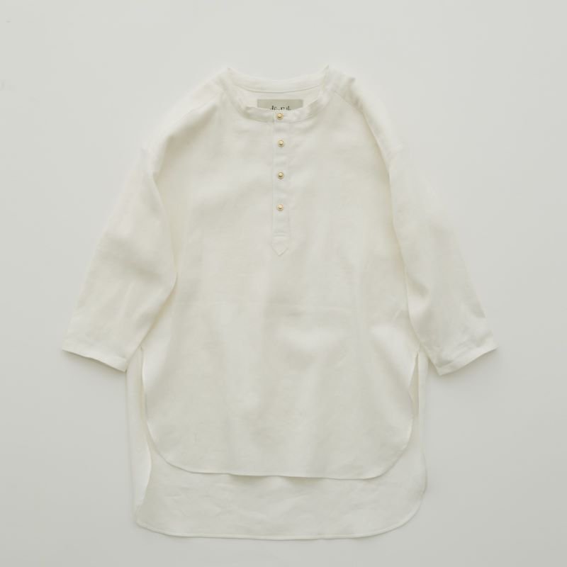 elfinFolk（エルフィンフォルク）2023AW<br>Noble long shirts<br>コットンロングシャツ<br>white