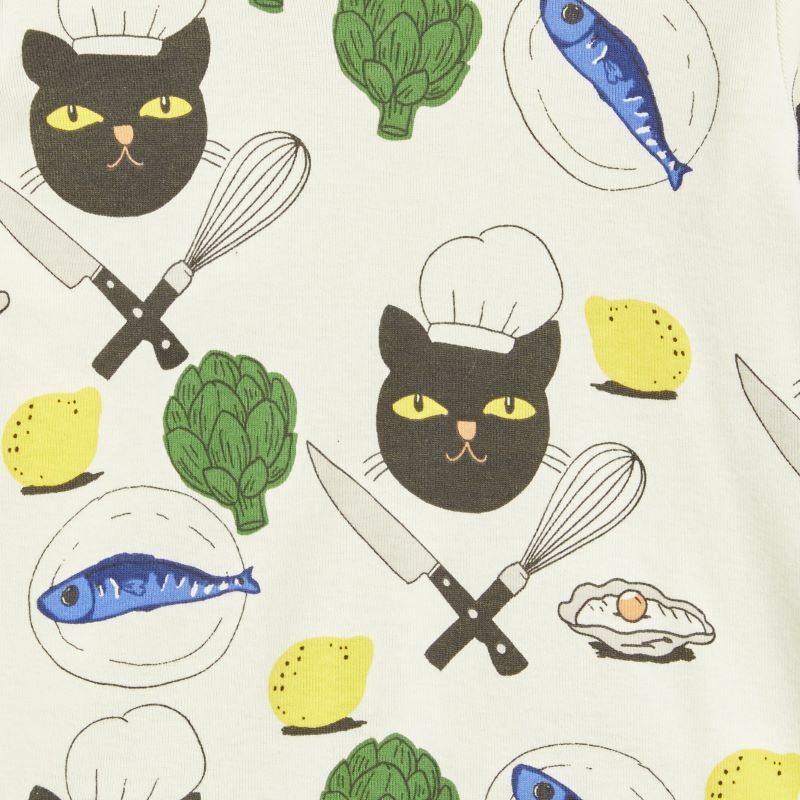 mini rodini（ミニロディーニ） 2023AW Chef Cat Long Sleeve T-Shirt