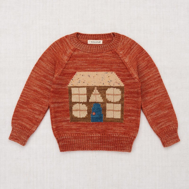 Misha & Puff（ミーシャアンドパフ）2023AW House Sweater Cinnamon | ハウス柄セーター -  インポート子供服のセレクトショップ LePuju(ルプジュ)