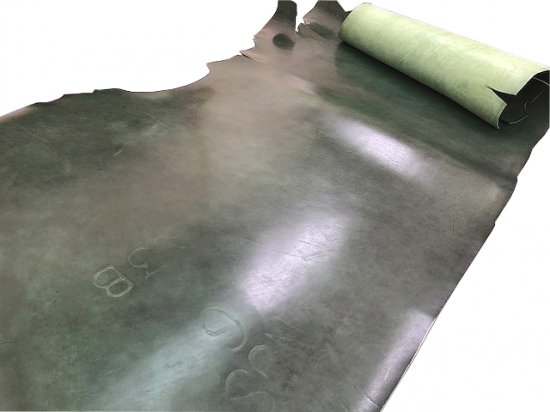 北米産ステア ヌメ 艶ありブラック 4ｍｍ  レザークラフト 革材料