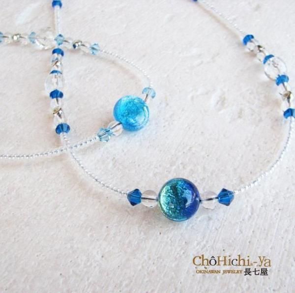 七海シリーズ ネックレス/クリア 【NT-22c】 証明書付 - 沖縄のホタル