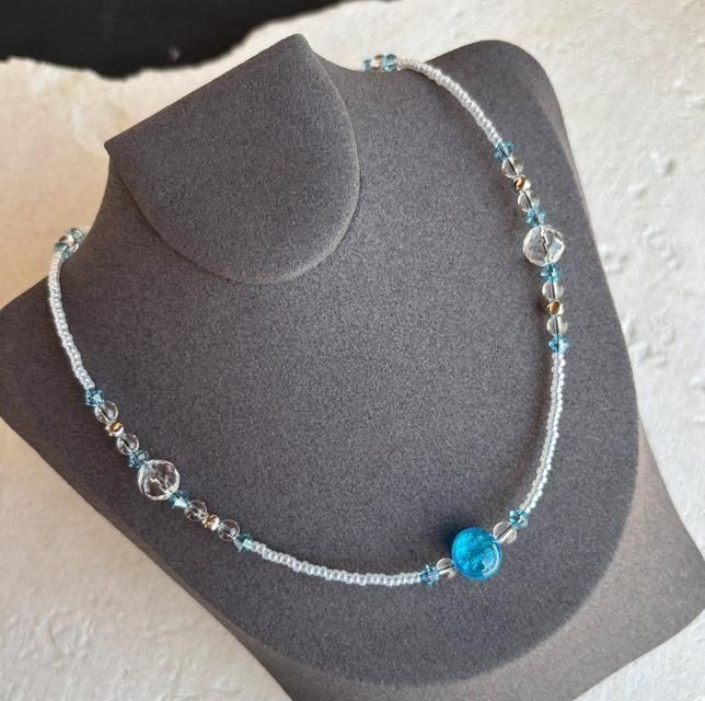 七海シリーズ ネックレス/クリア 【NT-22c】 証明書付 - 沖縄の