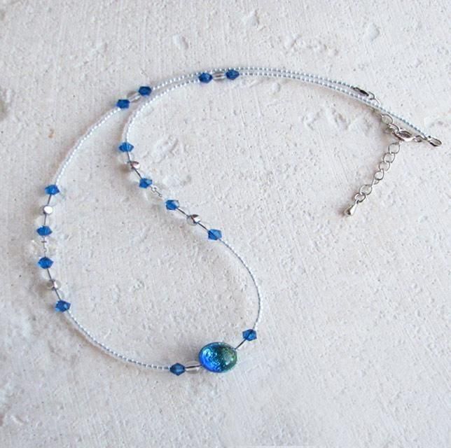 七海シリーズ ネックレス/クリア 【NT-22c】 証明書付 - 沖縄の