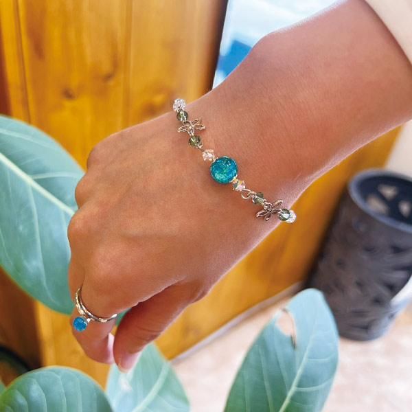 【ビンテージ】ホタルガラス メガネチェーン ブレスレット セット 七宝焼 ビンテージ】ホタルガラス メガネチェーン ブレスレット セット