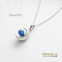 長七屋ホタルガラスネックレス宮古ブルー シルバー925 七海シリーズ ネックレス/シルバー925（BOX付） 【SV-dn25-1