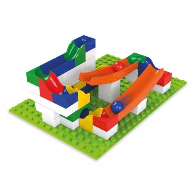 Hubelino マーブルラン 45ピース シーソー拡張セット オリジナル ドイツ製。 - 認定 受賞歴のあるマーブルラン - Duploと 45ピース シーソー マーブルラン 拡張セット - Hubelino