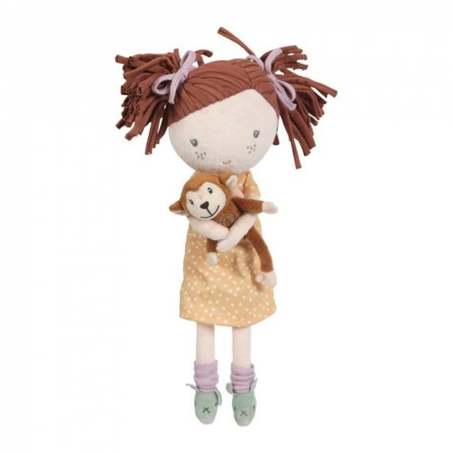 木製 ドールハウス ライトピンク 家具・人形付き - LITTLE DUTCH