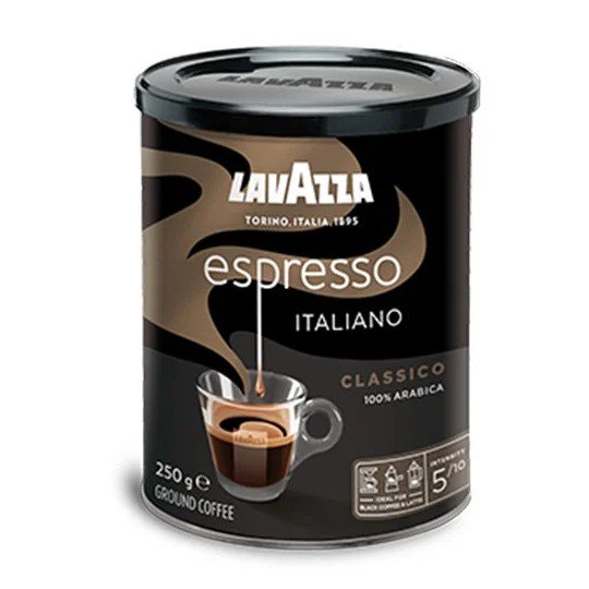 エスプレッソ イタリアーノ クラシコ 250g 缶 ( 粉 ) - LavAzza (ラバッツァ) - フリバ free birds　-  ヨーロッパの食品・雑貨をお手軽に通販。 8,400円以上で日本への送料無料！