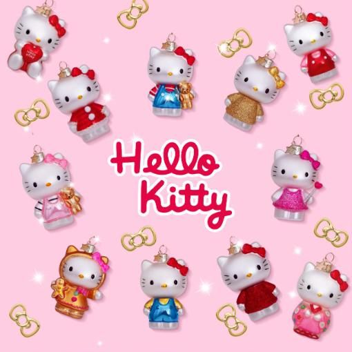 【激レア】1998年　キティ クリスマス オーナメント 3個セット　ヴィンテージ 激レア】1998年 キティ クリスマス オーナメント 3個セット