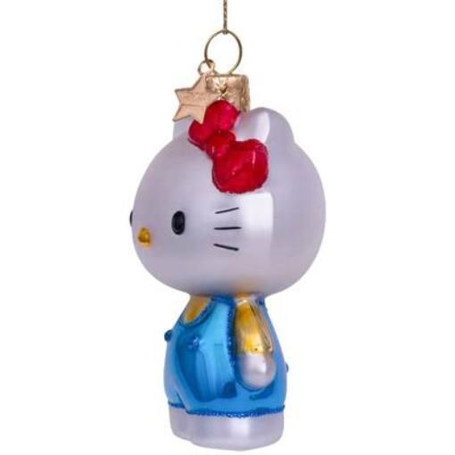 ハローキティ - 「ブルーオーバーオール」ガラス製クリスマス