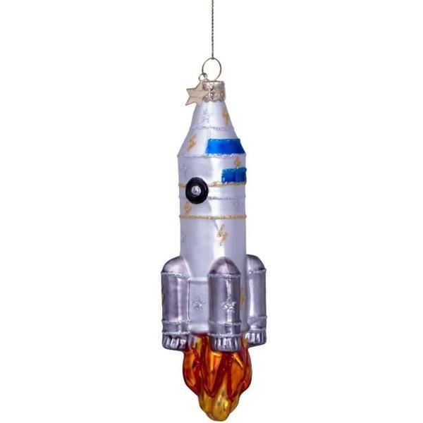 ロケット シルバー ガラス製クリスマスオーナメント - VONDELS