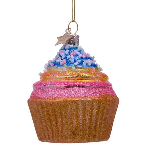 カップケーキ レインボー ガラス製クリスマスオーナメント Vondels フォンデルス フリバ Free Birds ヨーロッパの食品 雑貨をお手軽に通販 8 400円以上で日本への送料無料