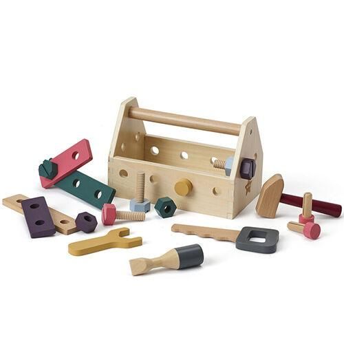 木製おままごと 工具セット・ツールボックス ナチュラル - Kids