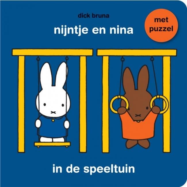 パズル付き絵本 「nijntje en nina in de speeltuin」 オランダ語原書・洋書 - Nijntje・Miffy  (ナインチェ・ミッフィー) - フリバ free birds - ヨーロッパの食品・雑貨をお手軽に通販。 8,400円以上で日本への送料無料！