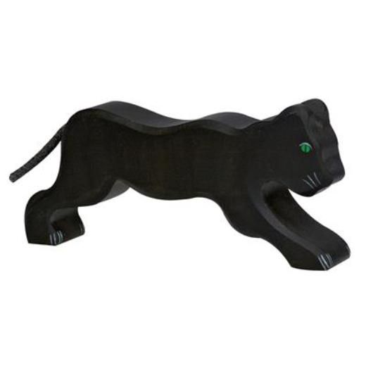 クロヒョウ・ブラックパンサー 木製 積み木・フィギュア 動物 クロヒョウ・ブラックパンサー 木製 積み木・フィギュア 動物