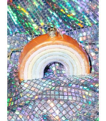 レインボー・虹 ソフトカラー ガラス製クリスマスオーナメント