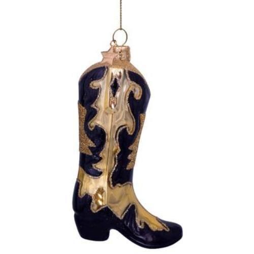 ガラス製ブラックハイヒールブーツクリスマスオーナメント