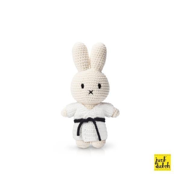柔道黒帯ミッフィー ハンドメイドあみぐるみ ジャストダッチ miffy 新品 柔道黒帯ミッフィー ハンドメイドあみぐるみ ジャストダッチ