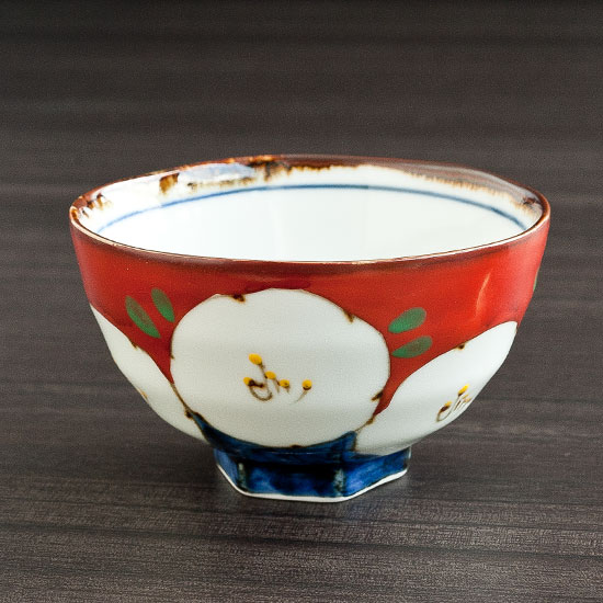 1646 其泉窯 赤絵 高台鉢 5客