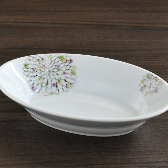 第一陶器 黄地花紋 輪花鉢 大鉢 盛鉢 菓子鉢 色絵 黄色 染付 和