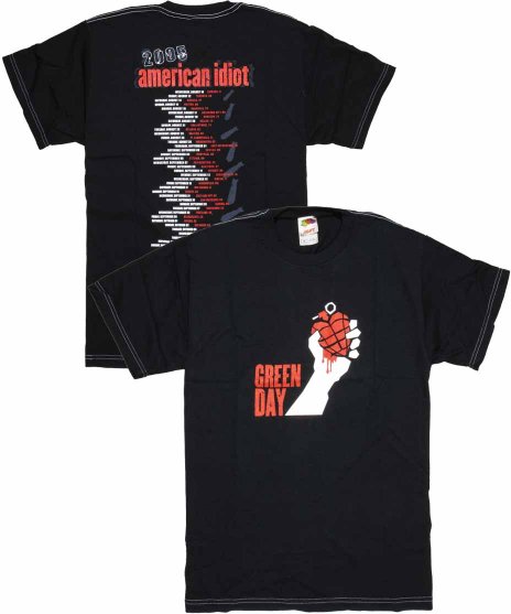 Green Day/オフィシャルバンドTシャツ/American Idiotツアーカラー：ブラック<br>サイズ：M<br>2005年の北米ツアーのデザインです。