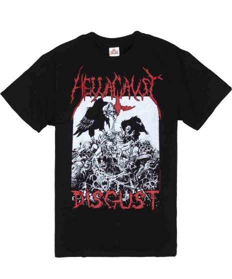 Hellacaust/オフィシャルバンドTシャツ/Disgustカラー：ブラック<br>サイズ：M,L<br>アルバムDisgustのジャケットデザインです。