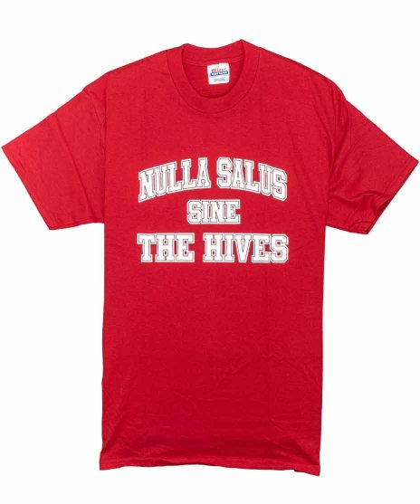The Hives/オフィシャルバンドTシャツ/Nulla Salus Sineカラー：レッド<br>サイズ：M,L<br>フロントにNULLA SALUS SINEの文字のデザインです。