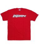 Korn/オフィシャルバンドTシャツ/クロームロゴカラー：レッド<br>サイズ：L<br>メタリッククローム調のKORNのロゴデザインです。