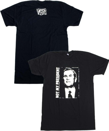 NOFX/オフィシャルバンドTシャツ/Not My Presidentカラー：ブラック<br>サイズ：M<br>NOFXのNOT MY PRESIDENTシリーズのブッシュのデザインです。