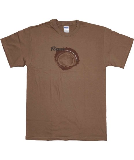 ポーグス/オフィシャルバンドTシャツ/カラー：ブラウン<br>サイズ：S〜L<br>ポーグスのロゴがデザインされたプリントです。