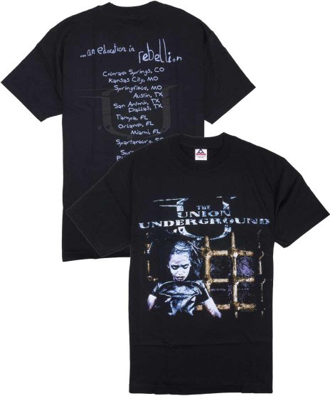 The Union Underground/オフィシャルバンドTシャツ/Goth Chickカラー：ブラック<br>サイズ：S〜L<br>2000年発売のAn Education in Rebellionツアーデザインです。
