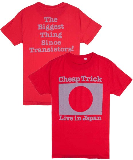 Cheap Trick/オフィシャルバンドTシャツ/Live In Japanカラー：レッド<br>サイズ：S〜L<br>Live in Japan2010年に再発されたデザインです。