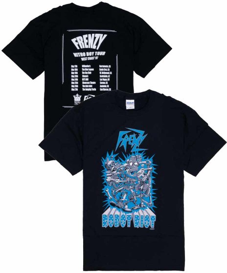 Frenzy/オフィシャルバンドTシャツ/2007Nitoro Boyツアー  カラー：ブラック<br>サイズ：S〜L<br>2007年の西海岸ツアーのデザインです