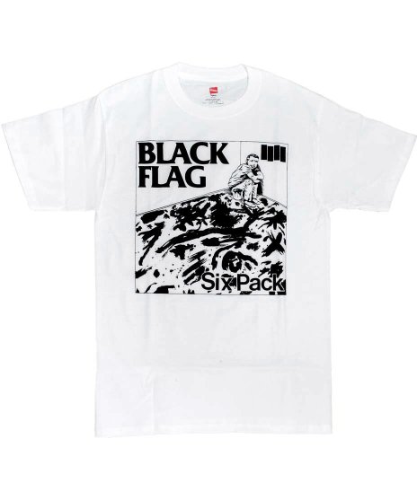 Black Flag/オフィシャルバンドTシャツ/Six Pack カラー：ホワイト<br>サイズ：Ｓ〜Ｌ<br>シングルSIX PACKのジャケットのデザインです。