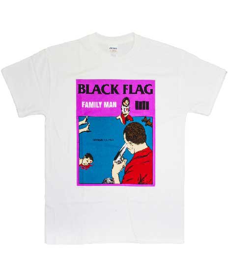 Black Flag/オフィシャルバンドTシャツ/Family Manカラー：ホワイト<br>サイズ：S〜Ｌ<br>アルバムファミリーマンのジャケットのデザインです