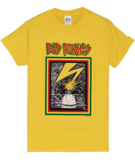 Bad Brains/オフィシャルバンドTシャツ/Capitol /イエローカラー：イエロー<br>サイズ：S〜XL<br>バッドブレインズの議事堂のデザインにイエローボディー